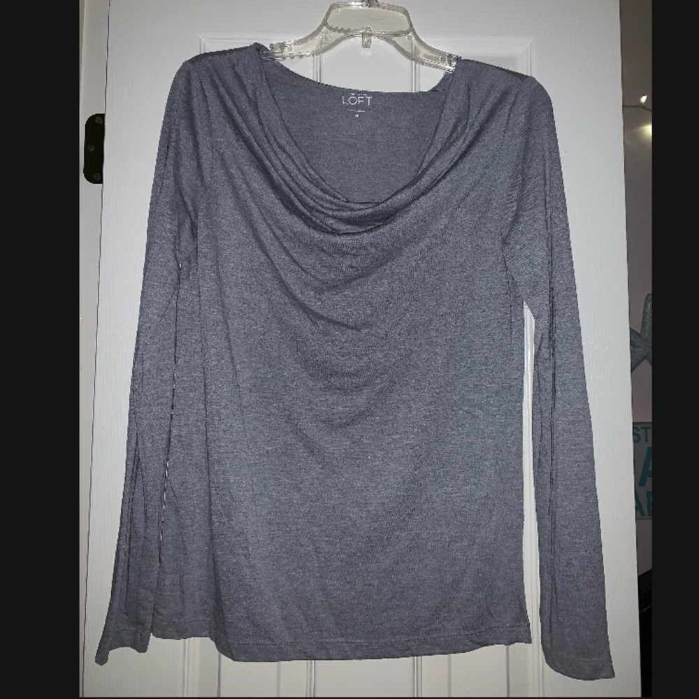 Loft grey long sleeve shirt
